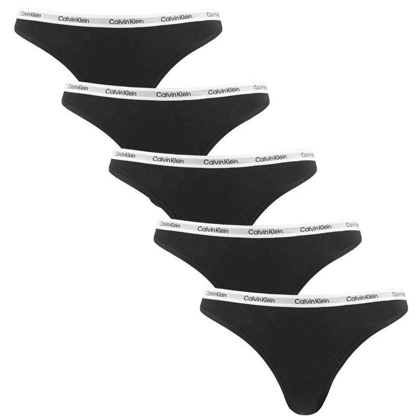 Calvin Klein Dames 5-pack Strings Modern Logo Zwart 1 Calvin Klein Dames 5-pack Strings Modern Logo Zwart
