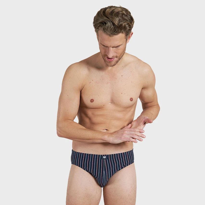 CECEBA 3-pack Herenslips Stripe Blauw 2 CECEBA 3-pack Herenslips Stripe Blauw - Afbeelding 2