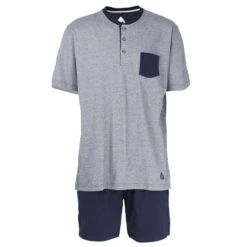 CECEBA Pyjamaset Kort Button Pocket Blauw