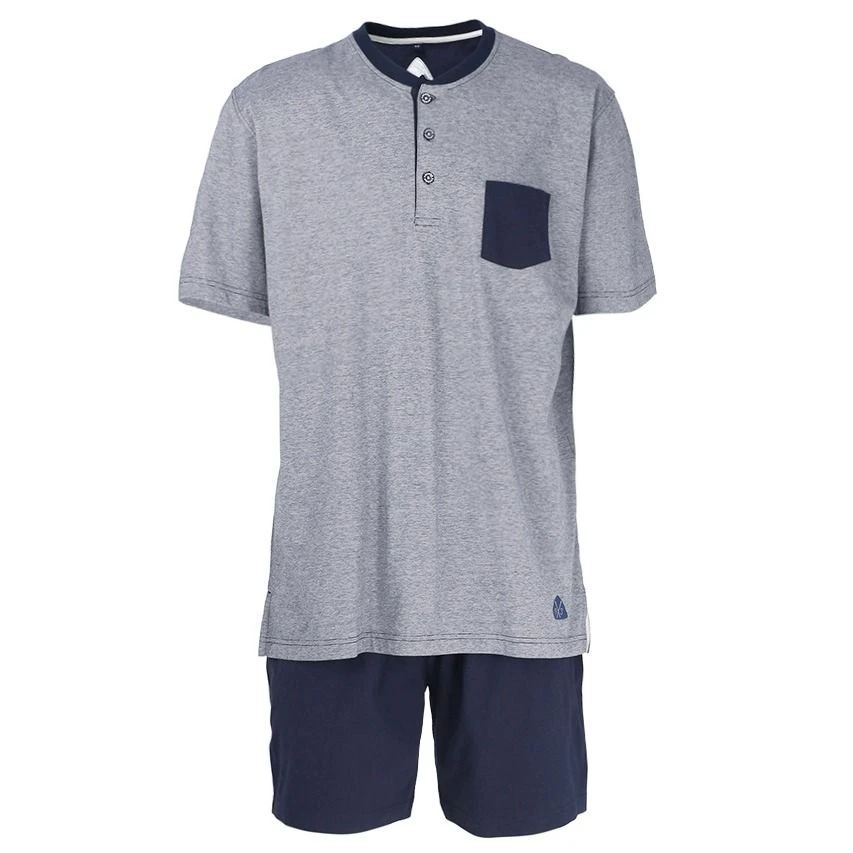 CECEBA Pyjamaset Kort Button Pocket Blauw 1 CECEBA Pyjamaset Kort Button Pocket Blauw