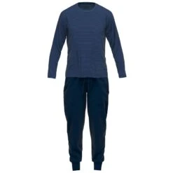 CECEBA Bamboe Pyjamaset Lang Boord Stripe Blauw