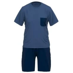 CECEBA Bamboe Pyjamaset Kort Pocket Blauw