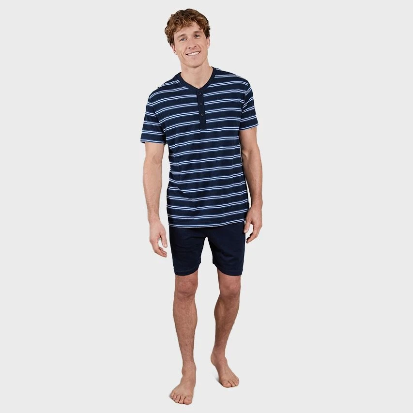 CECEBA Pyjamaset Kort Button Stripe Blauw 2 CECEBA Pyjamaset Kort Button Stripe Blauw - Afbeelding 2