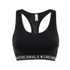 Chicamala Dames Racer Back Bralette Basic Zwart