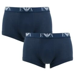 Emporio Armani 2-pack Boxers Stretch Basic Blauw