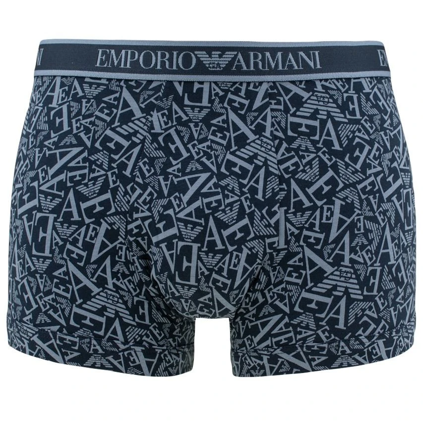 Emporio Armani 3-pack Boxers Logo Blauw 2 Emporio Armani 3-pack Boxers Logo Blauw - Afbeelding 2