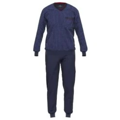 Götzburg Pyjamaset Lang Boord Pocket Diamond Blauw II