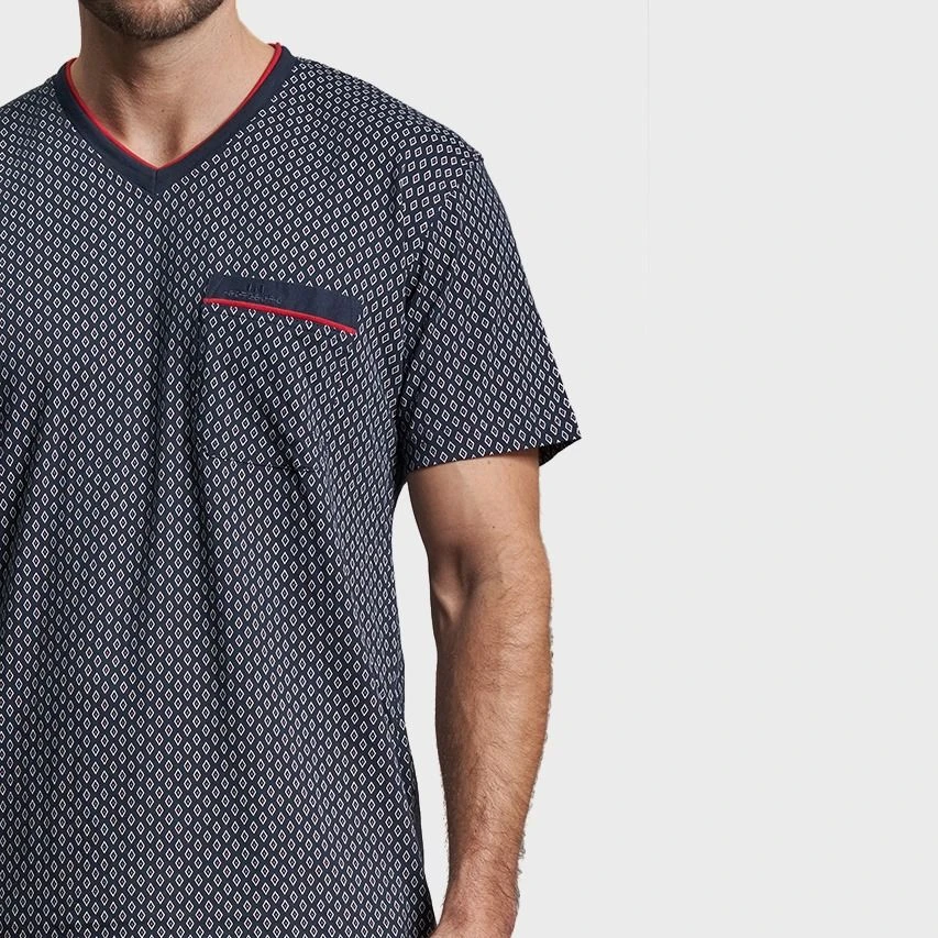 Götzburg Pyjamaset Kort Pocket Diamond Blauw II 4 Götzburg Pyjamaset Kort Pocket Diamond Blauw II - Afbeelding 4