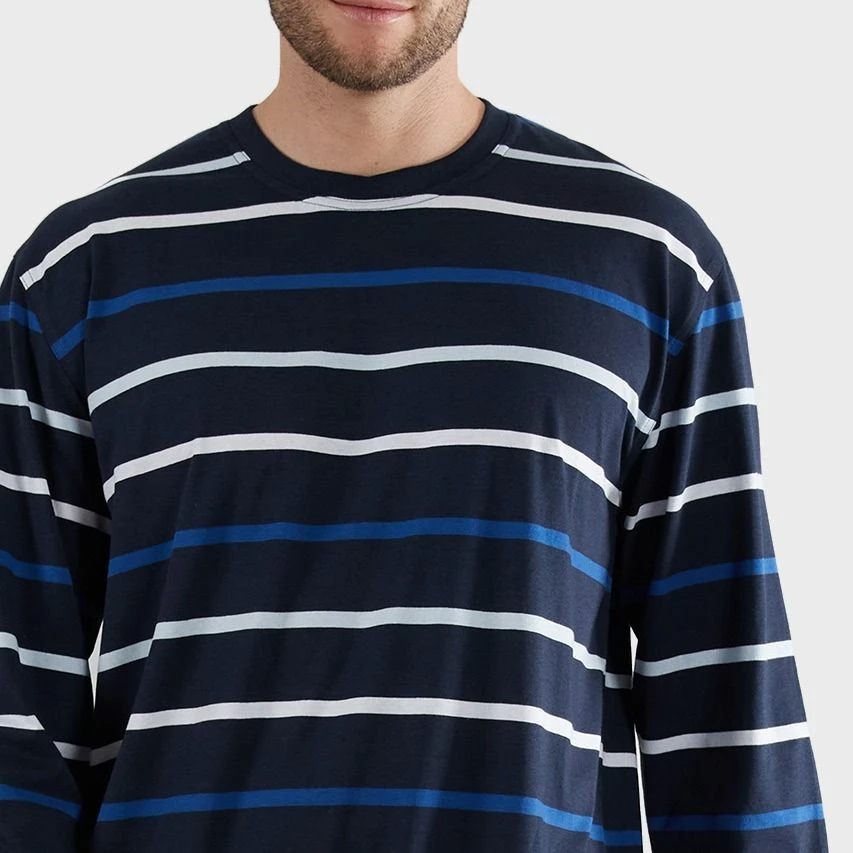 Götzburg Pyjamaset Lang Stripe Blauw 4 Götzburg Pyjamaset Lang Stripe Blauw - Afbeelding 4