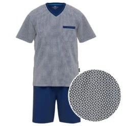 Götzburg Pyjamaset Kort Pocket Blauw