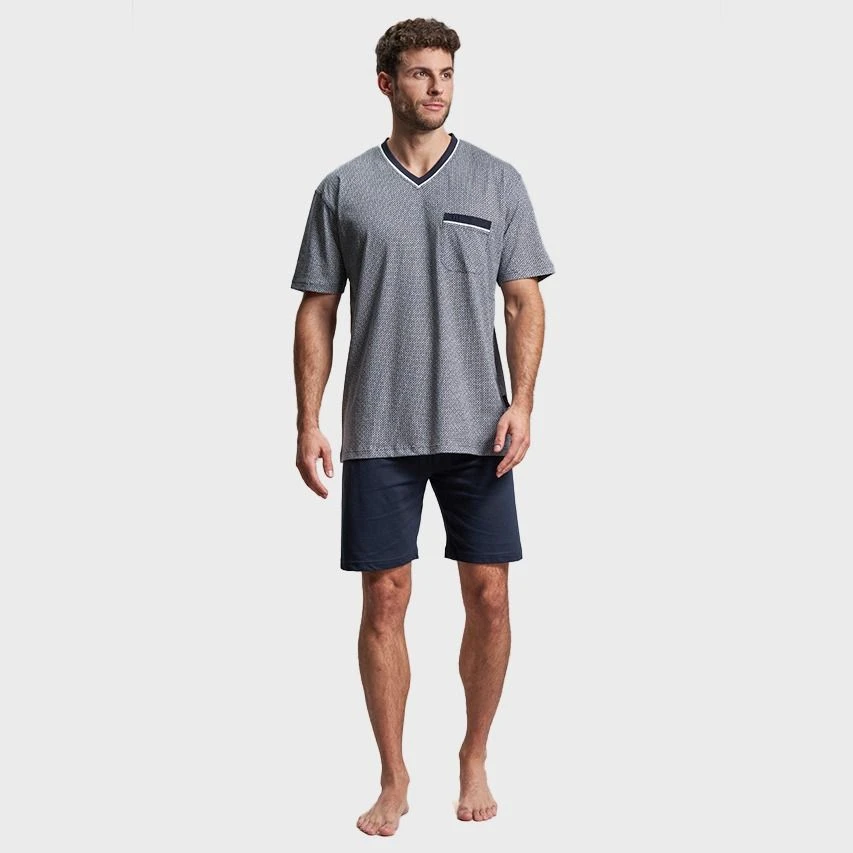 Götzburg Pyjamaset Kort Pocket Blauw 2 Götzburg Pyjamaset Kort Pocket Blauw - Afbeelding 2