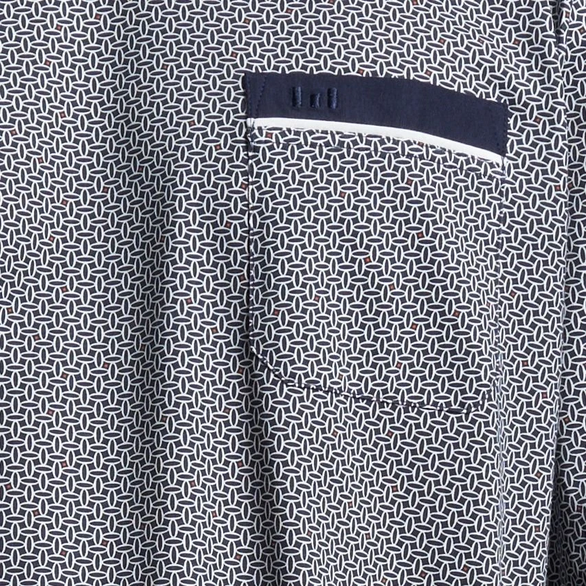 Götzburg Pyjamaset Lang Boord Pocket Blauw 6 Götzburg Pyjamaset Lang Boord Pocket Blauw - Afbeelding 6