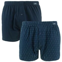 Götzburg 2-pack Wijde Boxers Geruit Minipatroon Blauw