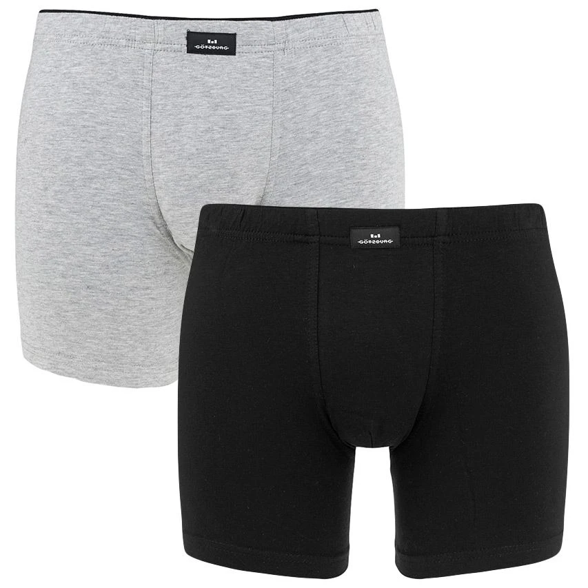 Götzburg 2-pack Long Boxers Basic Zwart & Grijs 1 Götzburg 2-pack Long Boxers Basic Zwart & Grijs