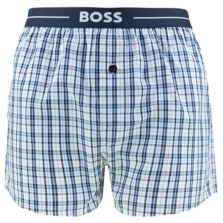 Hugo Boss BOSS 3-pack Wijde Boxershorts Basic Check Blauw 2 Hugo Boss BOSS 3-pack Wijde Boxershorts Basic Check Blauw - Afbeelding 2