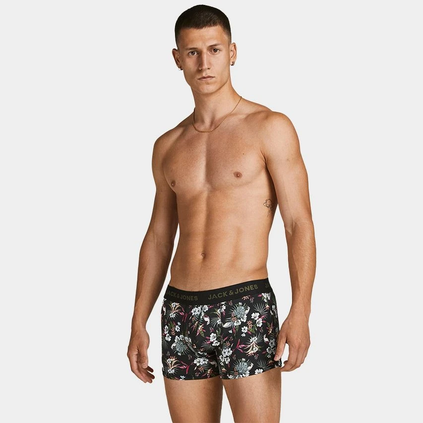 Jack & Jones 3-pack Microfiber Boxers Flower Zwart 2 Jack & Jones 3-pack Microfiber Boxers Flower Zwart - Afbeelding 2