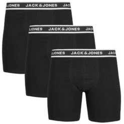 Jack & Jones 3-pack Long Boxers Plus Size Solid Zwart