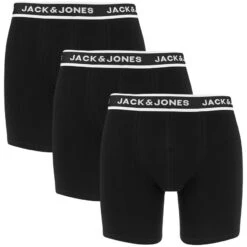 Jack & Jones 3-pack Long Boxers Basic Zwart