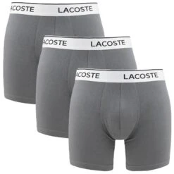Lacoste 3-pack Long Boxers Basic Grijs