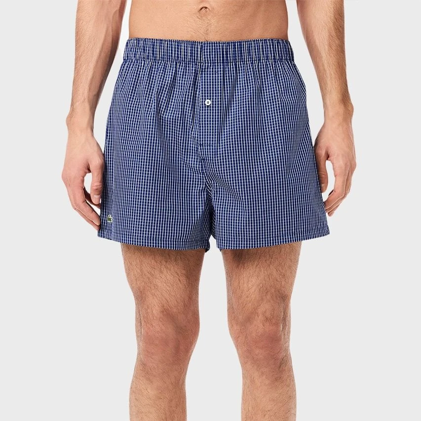 Lacoste 3-pack Wijde Boxershorts Mixed Print Blauw 4 Lacoste 3-pack Wijde Boxershorts Mixed Print Blauw - Afbeelding 4