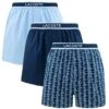 Lacoste 3-pack Wijde Boxershorts Basic Print Blauw