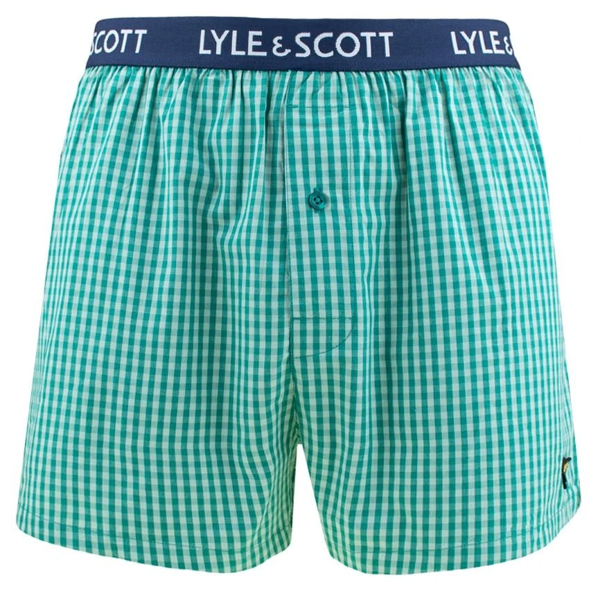 Lyle & Scott 3-pack Wijde Boxershorts Lenny Groen & Blauw 2 Lyle & Scott 3-pack Wijde Boxershorts Lenny Groen & Blauw - Afbeelding 2