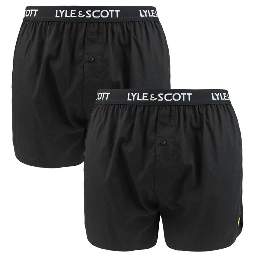 Lyle & Scott 2-pack Wijde Boxershorts Dylan Zwart 1 Lyle & Scott 2-pack Wijde Boxershorts Dylan Zwart