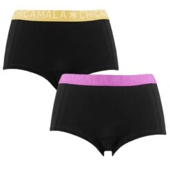 Chicamala Dames 2-pack Mini Boxershorts Basic Combi Zwart VII