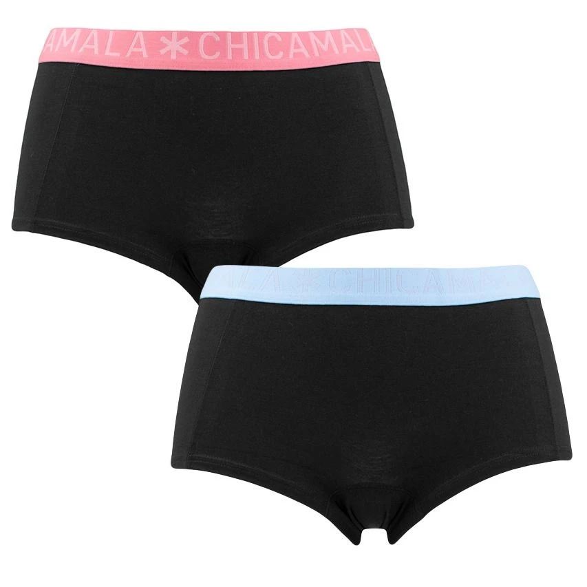 Chicamala Dames 2-pack Mini Boxershorts Combi Zwart 1 Chicamala Dames 2-pack Mini Boxershorts Combi Zwart