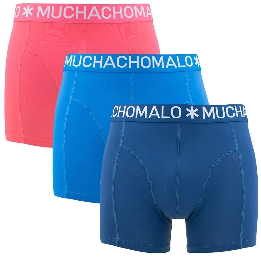 Muchachomalo 3-pack Microfiber Boxers Basic Blauw & Roze 1 Muchachomalo 3-pack Microfiber Boxers Basic Blauw & Roze