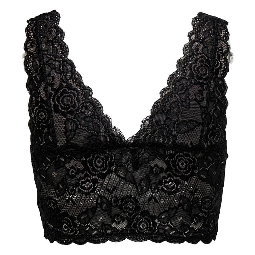 ONLY Dames Bralette Kant Chloe Zwart 2 ONLY Dames Bralette Kant Chloe Zwart - Afbeelding 2