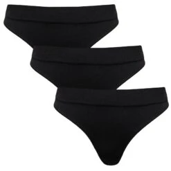 ONLY Dames 3-pack Microfiber Strings Vicky Rib Zwart
