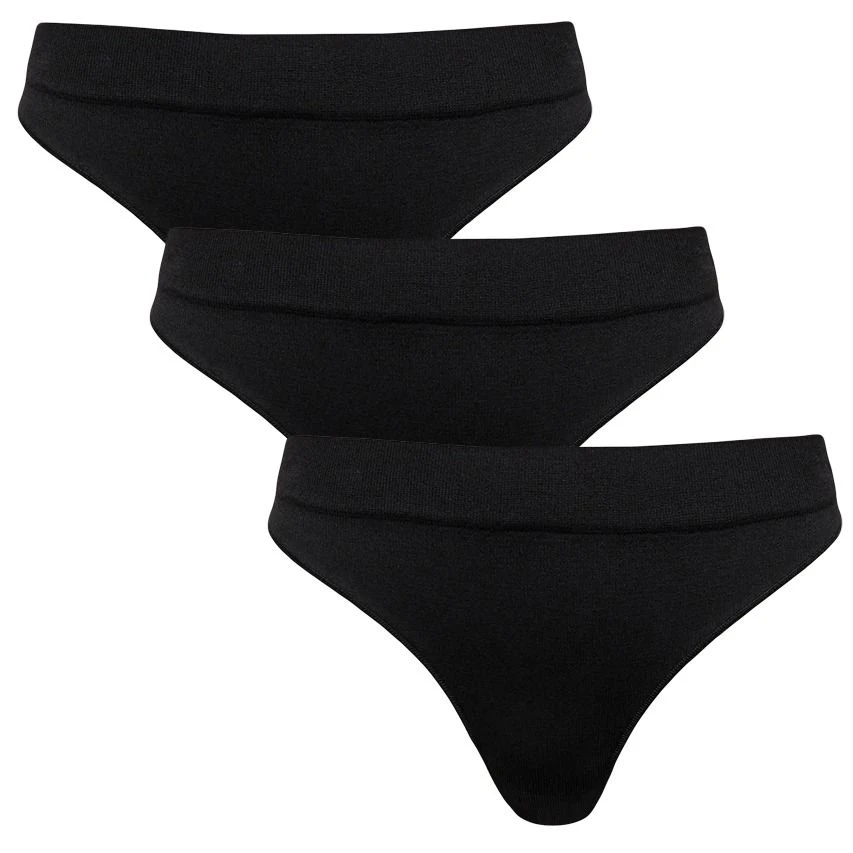 ONLY Dames 3-pack Microfiber Strings Vicky Rib Zwart 1 ONLY Dames 3-pack Microfiber Strings Vicky Rib Zwart