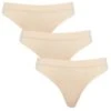 ONLY Dames 3-pack Microfiber Strings Vicky Rib Beige