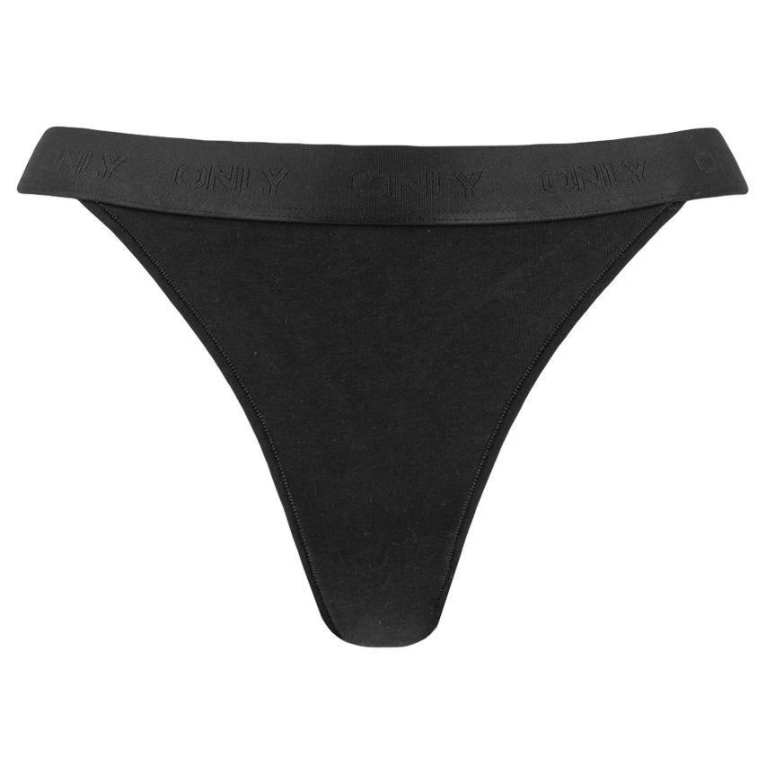 ONLY Dames 2-pack Strings Cool Cotton Zwart 2 ONLY Dames 2-pack Strings Cool Cotton Zwart - Afbeelding 2