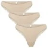 ONLY Dames 3-pack Microfiber Brazillians Kant Chloe Beige