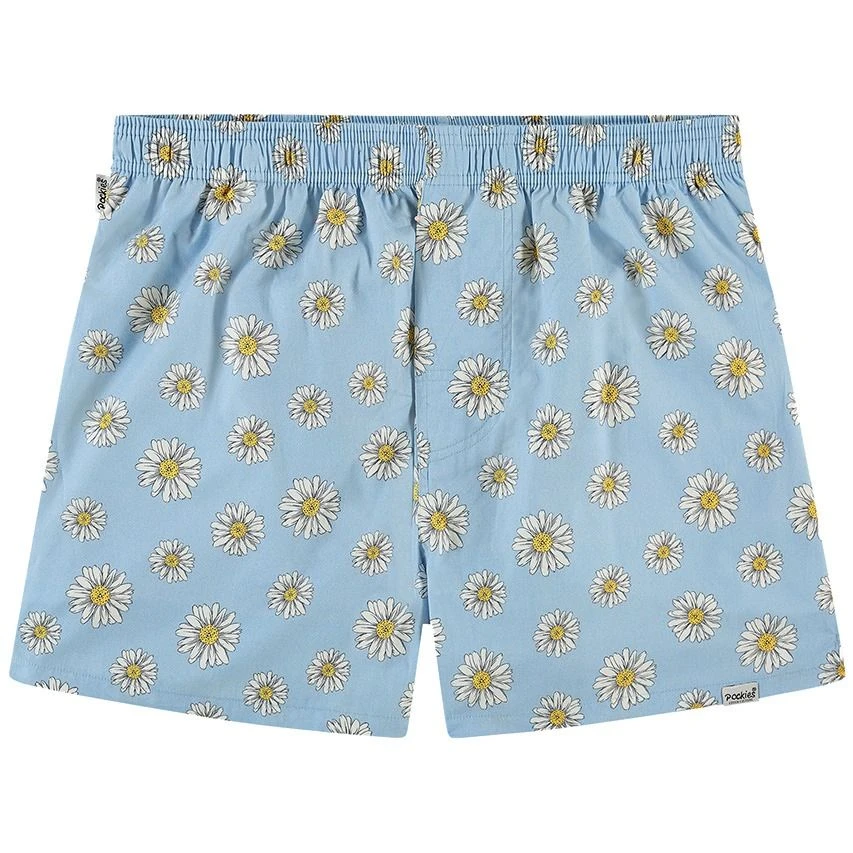 Pockies Wijde Boxershort Flowers Blauw 1 Pockies Wijde Boxershort Flowers Blauw