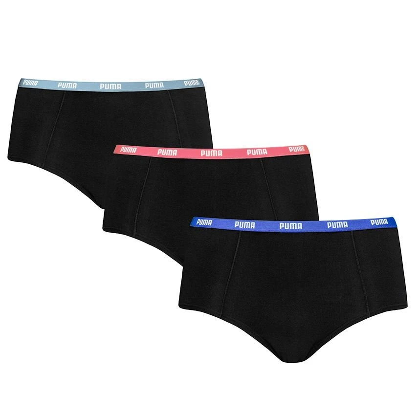 PUMA Dames 3-pack Mini Boxershorts Basic Combi Zwart II 1 PUMA Dames 3-pack Mini Boxershorts Basic Combi Zwart II