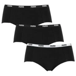 PUMA Dames 3-pack Mini Boxershorts Basic Zwart