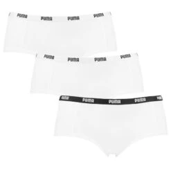 PUMA Dames 3-pack Mini Boxershorts Basic Wit