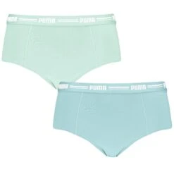 PUMA Dames 2-pack Cotton Modal Mini Boxershorts Blauw II