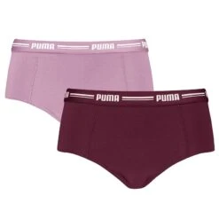 PUMA Dames 2-pack Cotton Modal Mini Boxershorts Paars & Roze