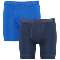 PUMA Sport 2-pack Microfiber Long Boxers Blauw