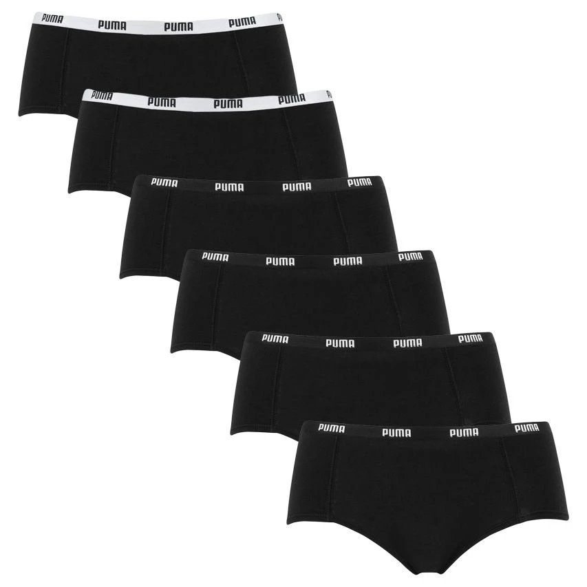 PUMA Dames 6-pack Boxershorts Zwart 1 PUMA Dames 6-pack Boxershorts Zwart