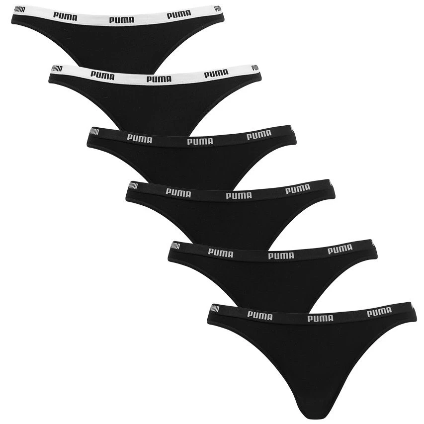 PUMA Dames 6-pack Strings Zwart 1 PUMA Dames 6-pack Strings Zwart