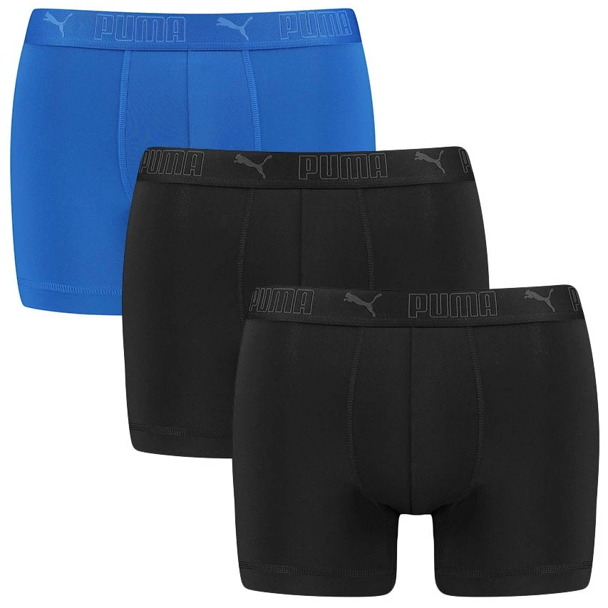 PUMA 3-pack Microfiber Boxers Sport Zwart & Blauw 1 PUMA 3-pack Microfiber Boxers Sport Zwart & Blauw
