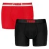 PUMA 2-pack Boxers Everyday Placed Logo Zwart & Rood