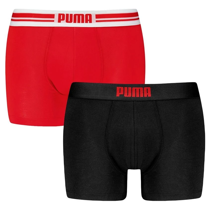 PUMA 2-pack Boxers Everyday Placed Logo Zwart & Rood 1 PUMA 2-pack Boxers Everyday Placed Logo Zwart & Rood