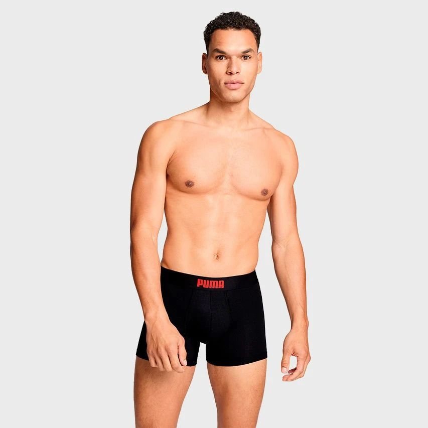 PUMA 2-pack Boxers Everyday Placed Logo Zwart & Rood 2 PUMA 2-pack Boxers Everyday Placed Logo Zwart & Rood - Afbeelding 2
