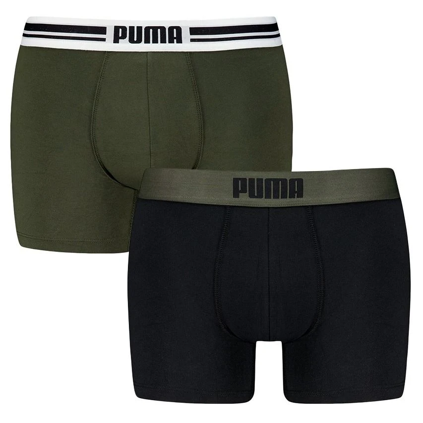 PUMA 2-pack Boxers Everyday Placed Logo Zwart & Groen 1 PUMA 2-pack Boxers Everyday Placed Logo Zwart & Groen